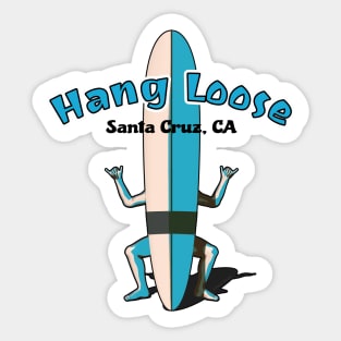 Santa Cruz California Hang Loose Surfboard Shaka Man Sticker